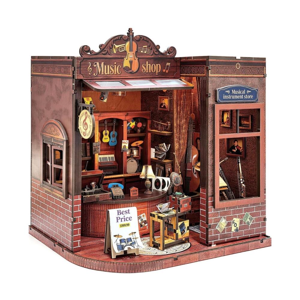 Book Nook Kit DIY Miniature Music Shop for Adults,